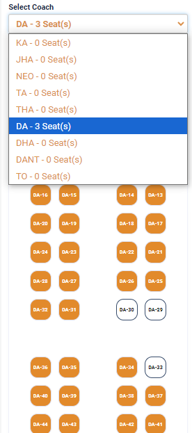 parjatok express seat plan